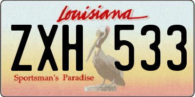 LA license plate ZXH533