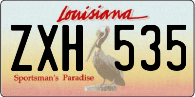 LA license plate ZXH535