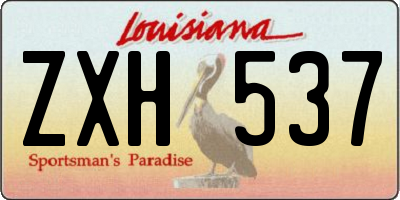LA license plate ZXH537