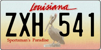LA license plate ZXH541
