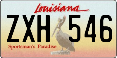 LA license plate ZXH546