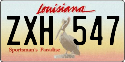 LA license plate ZXH547