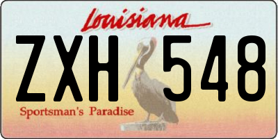 LA license plate ZXH548