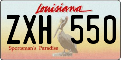 LA license plate ZXH550