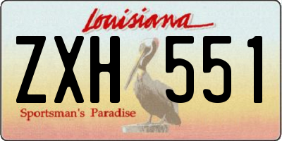 LA license plate ZXH551