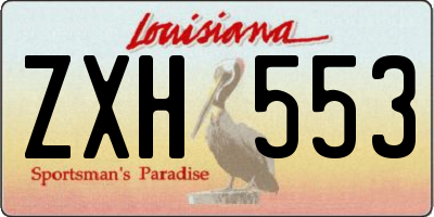 LA license plate ZXH553