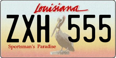 LA license plate ZXH555