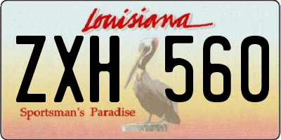LA license plate ZXH560