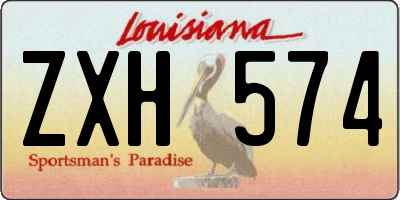 LA license plate ZXH574