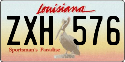 LA license plate ZXH576