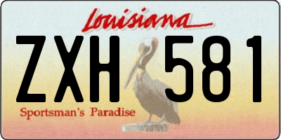LA license plate ZXH581