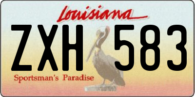 LA license plate ZXH583