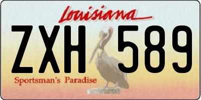 LA license plate ZXH589