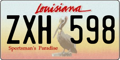 LA license plate ZXH598
