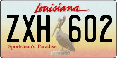 LA license plate ZXH602