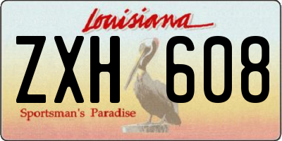 LA license plate ZXH608