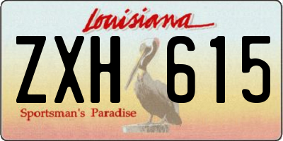 LA license plate ZXH615