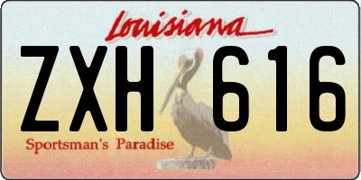 LA license plate ZXH616