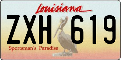 LA license plate ZXH619