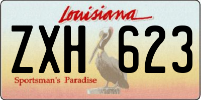 LA license plate ZXH623