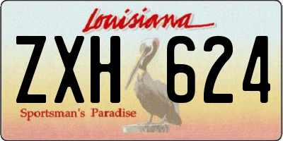 LA license plate ZXH624