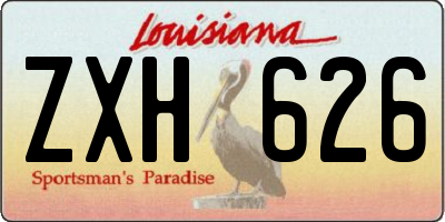 LA license plate ZXH626