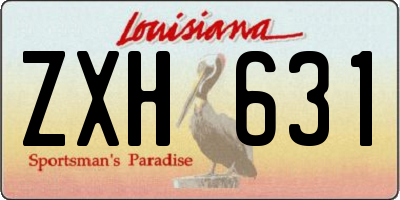 LA license plate ZXH631