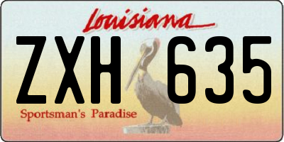 LA license plate ZXH635