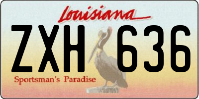 LA license plate ZXH636