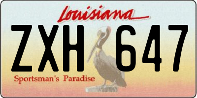 LA license plate ZXH647