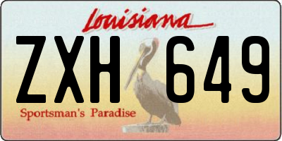 LA license plate ZXH649