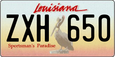 LA license plate ZXH650