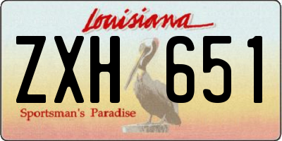 LA license plate ZXH651