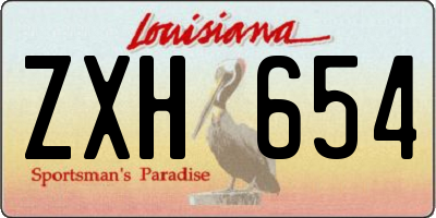 LA license plate ZXH654