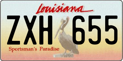 LA license plate ZXH655