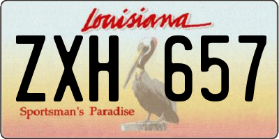 LA license plate ZXH657