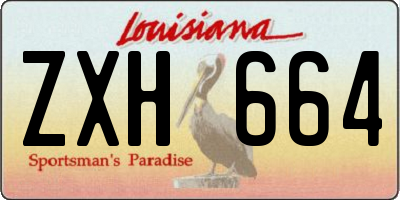 LA license plate ZXH664