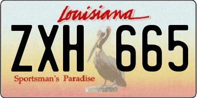 LA license plate ZXH665