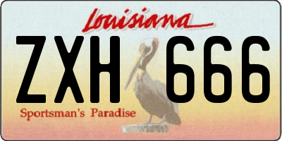 LA license plate ZXH666