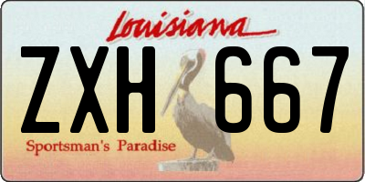 LA license plate ZXH667