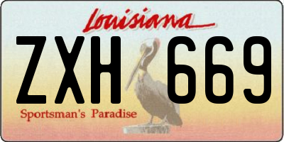 LA license plate ZXH669