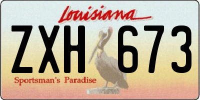 LA license plate ZXH673