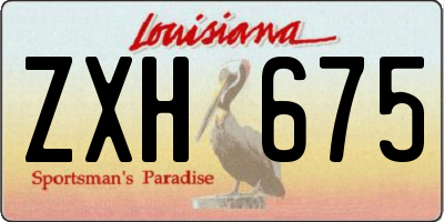 LA license plate ZXH675