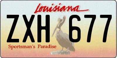 LA license plate ZXH677