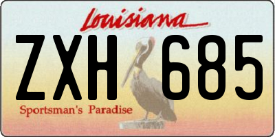 LA license plate ZXH685