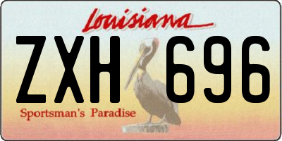 LA license plate ZXH696