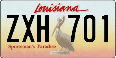 LA license plate ZXH701