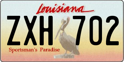 LA license plate ZXH702