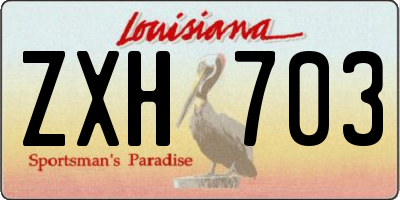 LA license plate ZXH703