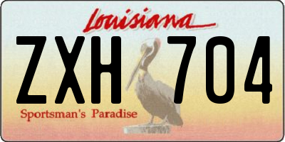 LA license plate ZXH704